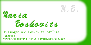 maria boskovits business card